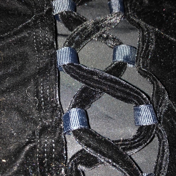 *SOLD* Eat Sleep Rave Black Lace Up Tube Top - Picture 3 of 4